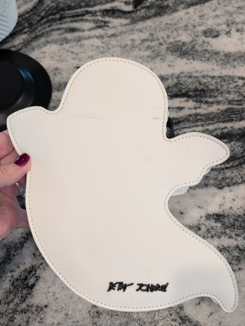 Betsey Johnson White Glitter Ghost Bag - Picture 3 of 6